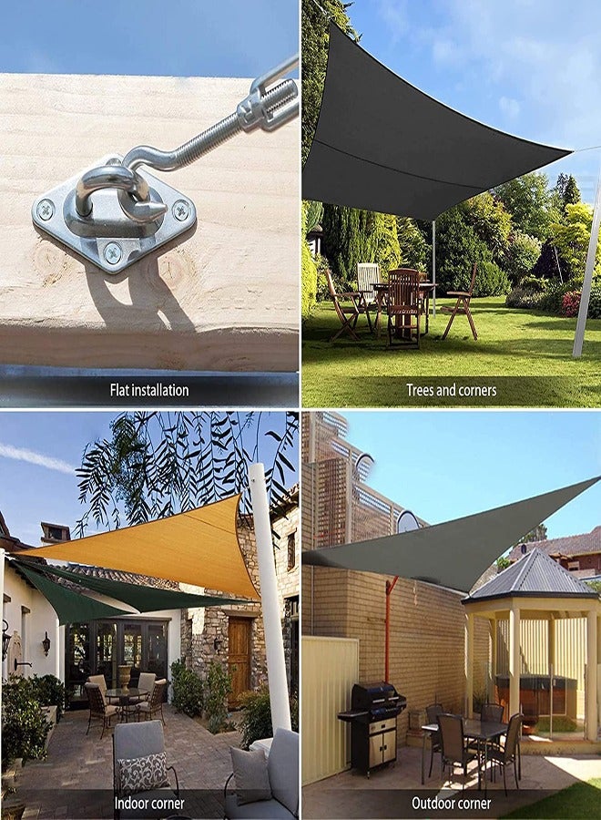 SOLARAE Shade Sail Hardware Kit 24pcs, 304 Stainless Steel Sunshades Canopy Installation Kit for Install Rectangle & Triangle Shade Sails Deck Garden Lawn Patio Outdoor Metal Sail Shade Hardware (6' ) - Image 4