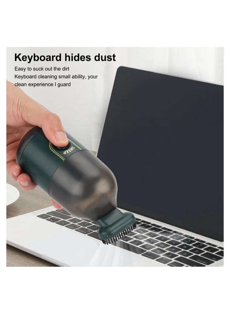 KASTWAVE مكنسة كهربائية صغيرة للمكتب، مكنسة كهربائية محمولة لاسلكية للوحة المفاتيح، مكنسة كهربائية محمولة قابلة لإعادة الشحن لتنظيف الغبار والشعر والفتات وبقايا الممحاة ورماد السجائر، باللون الأبيض - Image 5