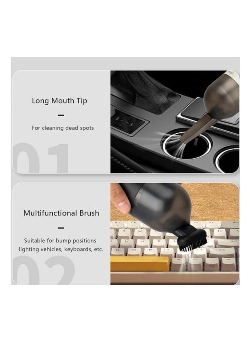 KASTWAVE مكنسة كهربائية صغيرة للمكتب، مكنسة كهربائية محمولة لاسلكية للوحة المفاتيح، مكنسة كهربائية محمولة قابلة لإعادة الشحن لتنظيف الغبار والشعر والفتات وبقايا الممحاة ورماد السجائر، باللون الأبيض - Image 3