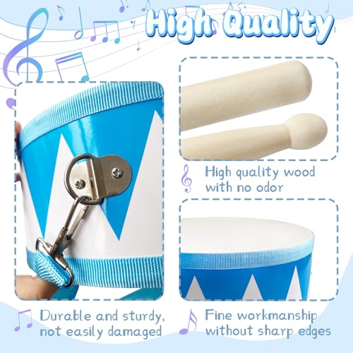 Xeehwb Kids Drum Set,8 Inch Wooden Drum Toys,Educational Baby Musical Toy with an Adjustable Strap and 2 Drumsticks,Sensory Musical Instrument Toys for Toddler,Kids,Boys & Girls - Image 3