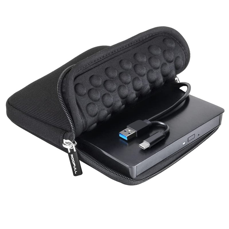 ROOFULL External CD DVD +/-RW Drive for Laptop Mac, USB 3.0 & USB-C CD DVD Disc Reader Writer Burner CD-ROM Portable DVD Player with Carrying Case for Windows 11/10 PC MacBook Pro Linux Computer - Image 1