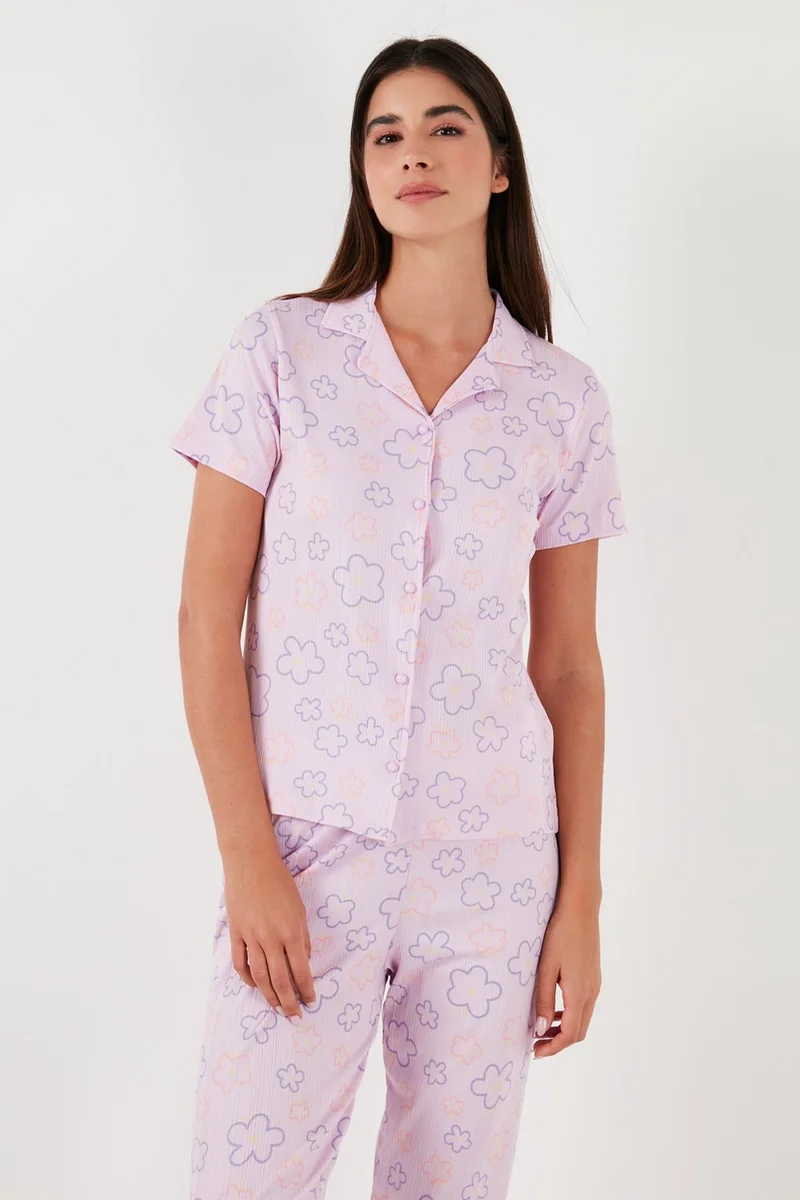 Lela Regular Fit Shirt Collar Short Sleeve Pajama Set Women's Pajama Set 65780124