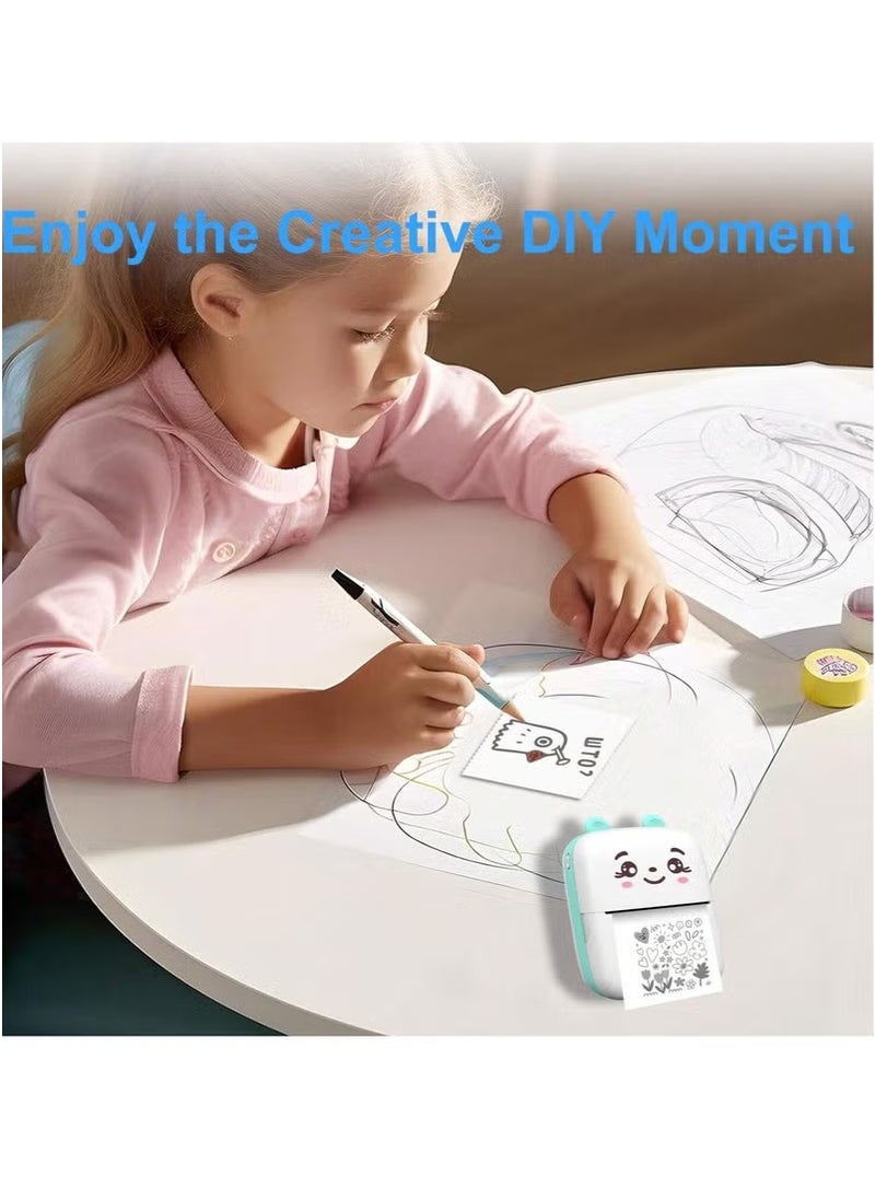 Mini Portable Thermal Printer – Inkless Bluetooth Printer for Android & iOS App | Compact Wireless Printer for Photos, Notes, To-Do Lists, Study, Home, Office & Gifting – Ideal for Kids, Students, and Professionals