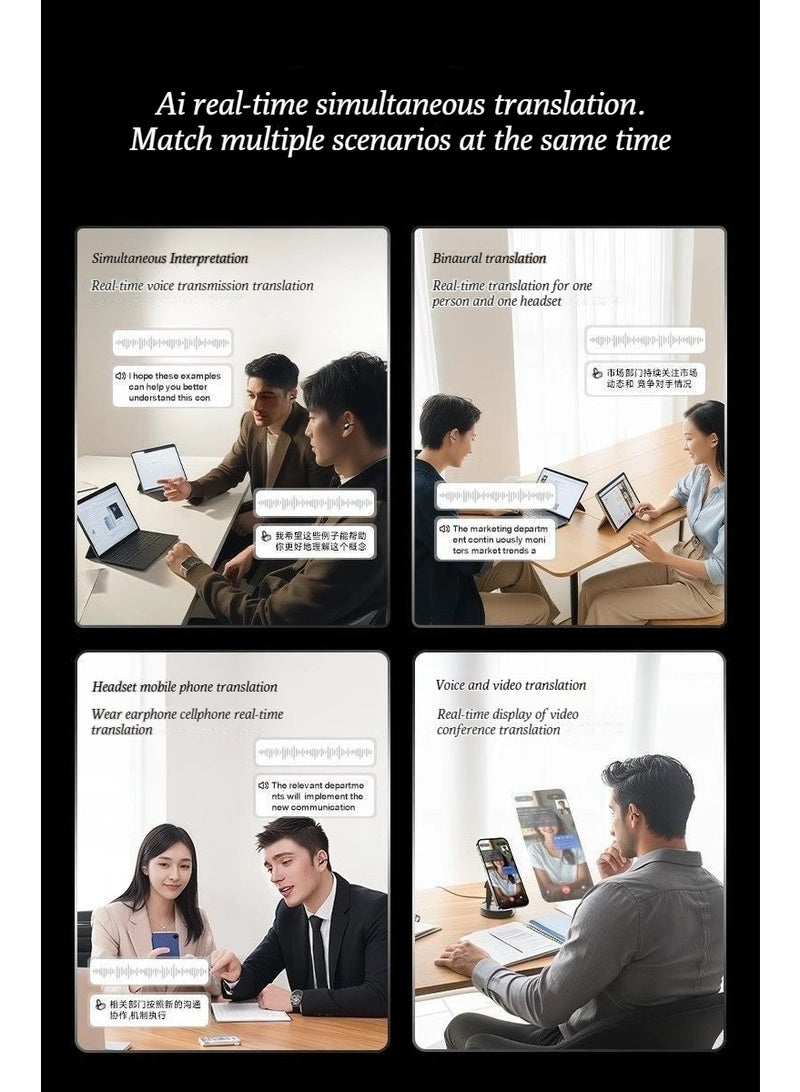 Bluetooth headphones for simultaneous interpretation with wireless in-ear active noise cancellation for real-time real-time language translation of Bluetooth headphones - Image 2