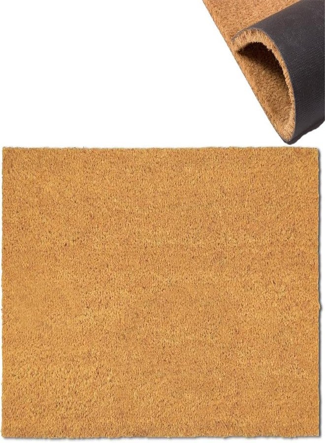 Assaoy Door Mat,Coir Doormats with Heavy Duty Backing,Welcome Front Indoor Plain Doormats for Entrace,Non Slip Rubber Easy to Clean Mat Washable Patio Home Decoration 30 * 18 in - Image 1