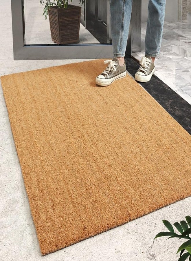 Assaoy Door Mat,Coir Doormats with Heavy Duty Backing,Welcome Front Indoor Plain Doormats for Entrace,Non Slip Rubber Easy to Clean Mat Washable Patio Home Decoration 30 * 18 in - Image 2