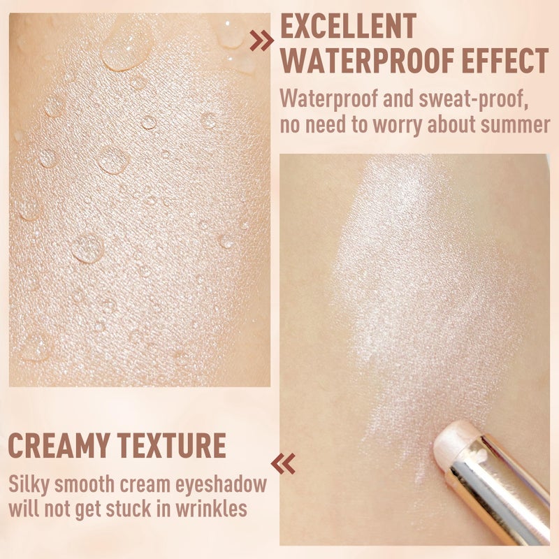 FV Cream Shimmer Eyeshadow Stickï¼ŒLong Lasting & Waterproof, Multi-Use & High Pigment Eyeshadow Makeup Stick, Pearl Shimmer - Image 3