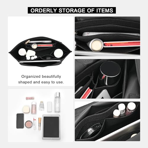 LOUKAYCCI Felt Purse Organizer Insert for Longchamp Le Pliage L Handbag Insert (Large, Black) - Image 5