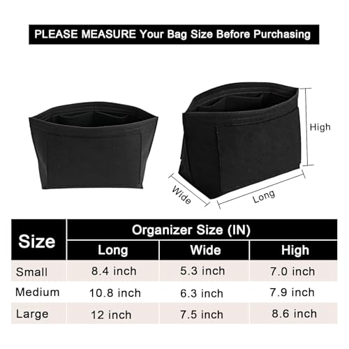 LOUKAYCCI Felt Purse Organizer Insert for Longchamp Le Pliage L Handbag Insert (Large, Black) - Image 2