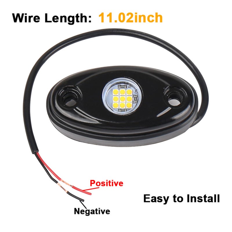 8 Packs LED Rock Lights for Trucks IP67 Waterproof Under Body Wheel Well Light Exterior Interior Lights for Car Truck Pickups Motorcycle Boat - Image 4