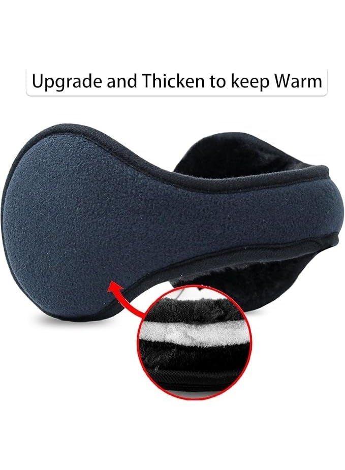 Winter Men Earmuffs Big Foldable Polar Fleece Ear Warmers Women Adjustable Ear Muffs for Outdoor Activities, One SizeWinter Men Earmuffs Big Foldable Polar Fleece Ear Warmers Women Adjustable Ear Muffs for Outdoor Activities, One Size - Image 2