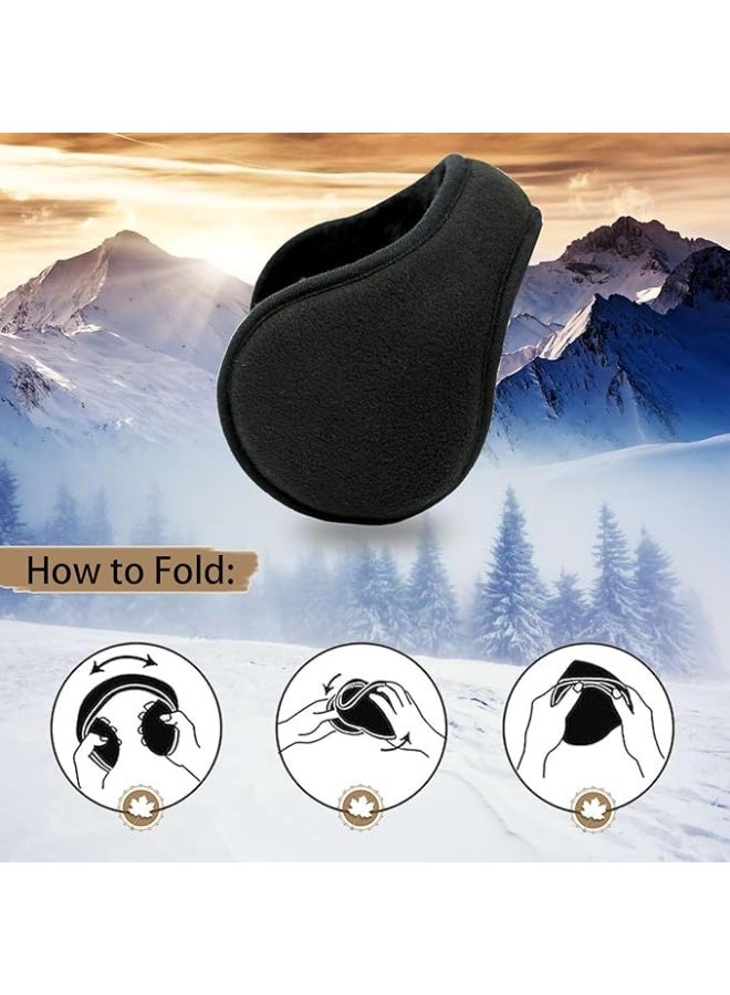 Winter Men Earmuffs Big Foldable Polar Fleece Ear Warmers Women Adjustable Ear Muffs for Outdoor Activities, One SizeWinter Men Earmuffs Big Foldable Polar Fleece Ear Warmers Women Adjustable Ear Muffs for Outdoor Activities, One Size - Image 3