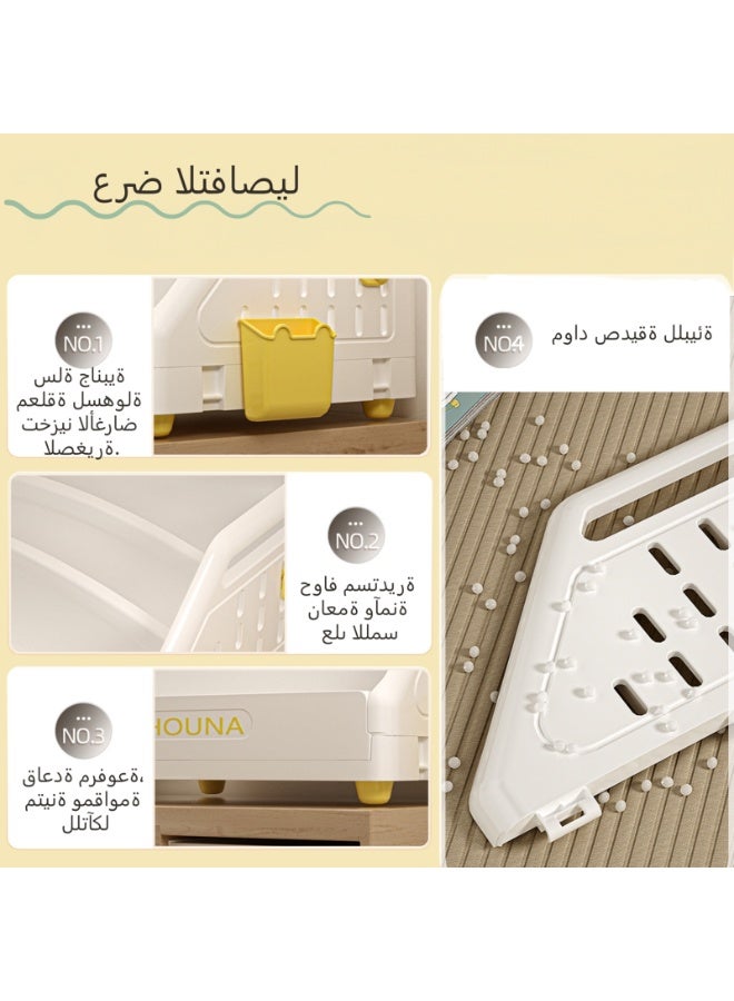 خزانة كتب من 3 طبقات، رف كتب 2 في 1 مع تخزين، خزانة كتب مونتيسوري للحضانة، غرفة النوم، غرفة اللعب، باللون الأبيض - Image 5