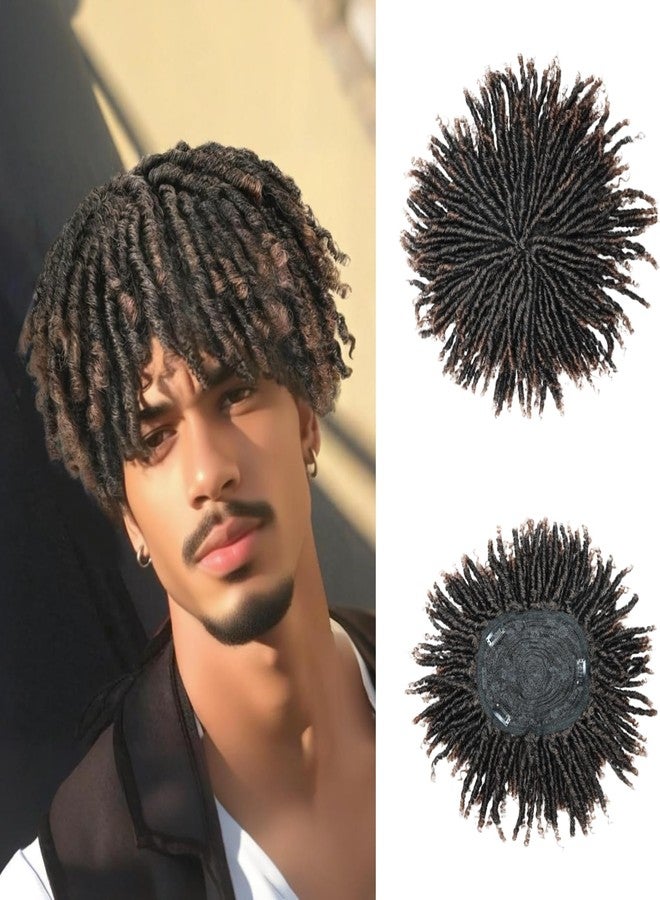 BECUS Dreadlock Toupee for Men Short Braided Toppers for Black Women Curly Synthetic Topper - Image 1