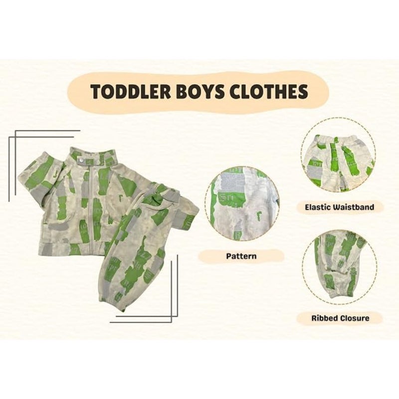 Paper Print Jumper 2-Piece Set for Boys, Cute Paper Print Casual Long Sleeve Sweatshirt with Co ord Pant, Best for Gifting Pack of 1 - Image 4