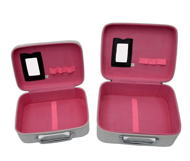 STORE 2508 Store2508 Professional Rainbow Beauty Make Up Storage Organiser Vanity Case Box Set of 2 Hotpink - Image 4