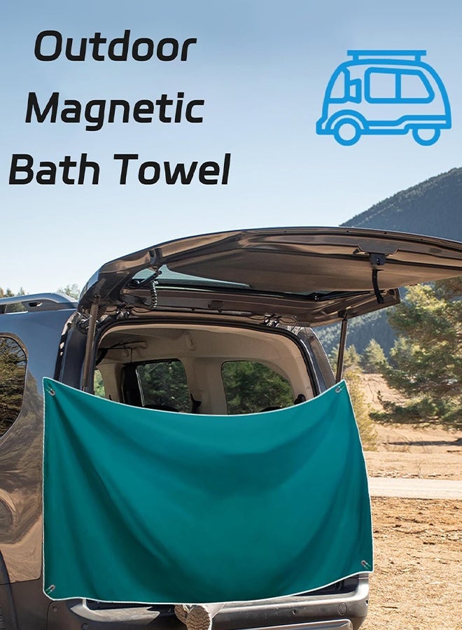 Magnetic Bath Towel Oversized Quick-Dry Microfiber Towel with Magnetic Closure, Super Absorbent & Sand-Resistant for Beach, Pool, Travel, Gym & Camping 75"x30" (Gray) - Image 2