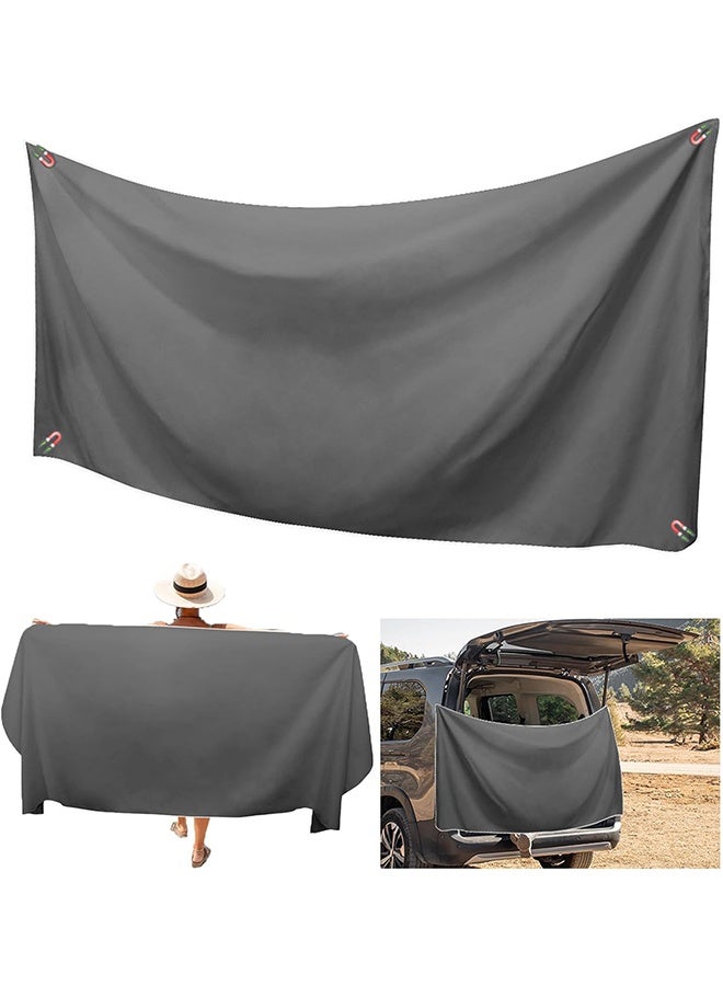 Magnetic Bath Towel Oversized Quick-Dry Microfiber Towel with Magnetic Closure, Super Absorbent & Sand-Resistant for Beach, Pool, Travel, Gym & Camping 75"x30" (Gray) - Image 1