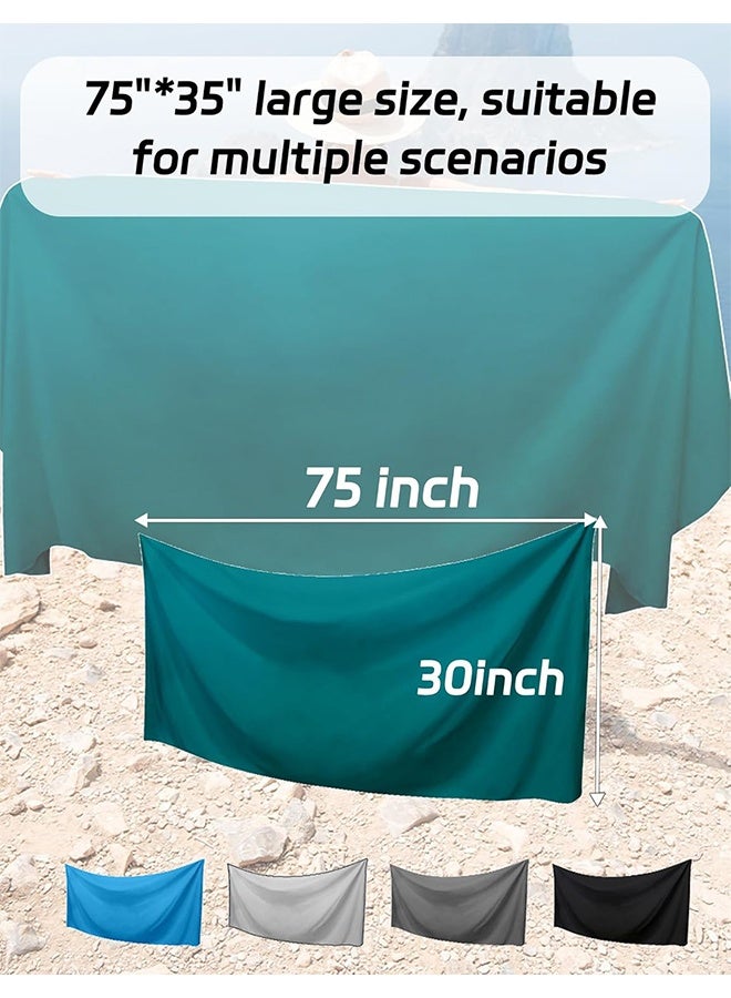 Magnetic Bath Towel Oversized Quick-Dry Microfiber Towel with Magnetic Closure, Super Absorbent & Sand-Resistant for Beach, Pool, Travel, Gym & Camping 75"x30" (Gray) - Image 5