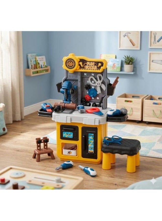 Carpenter Tool Table Toy 59 Pieces for Kids – Educational Repair & Building Workshop - Image 1