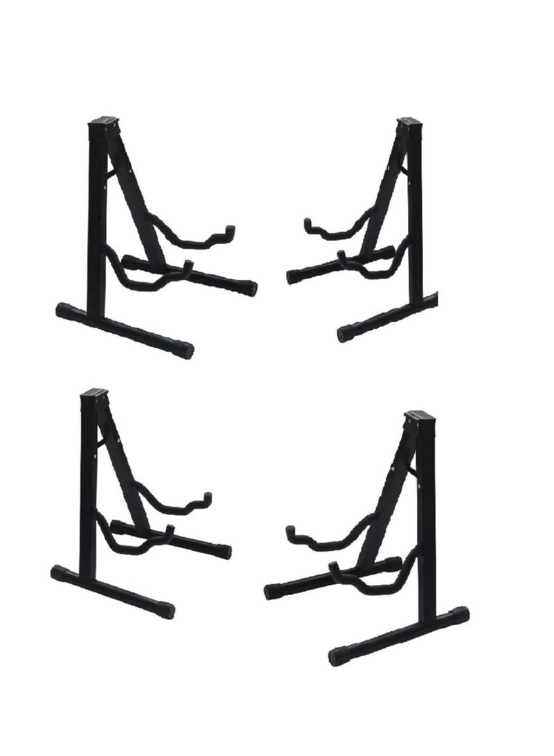 Megarya Megarya Guitar Stand,Portable A-frame Guitar Floor Stand for Acoustic Guitar,Classic Guitar,Electric Guitars,Bass,Ukulele (4-Pack, Black) - Image 1