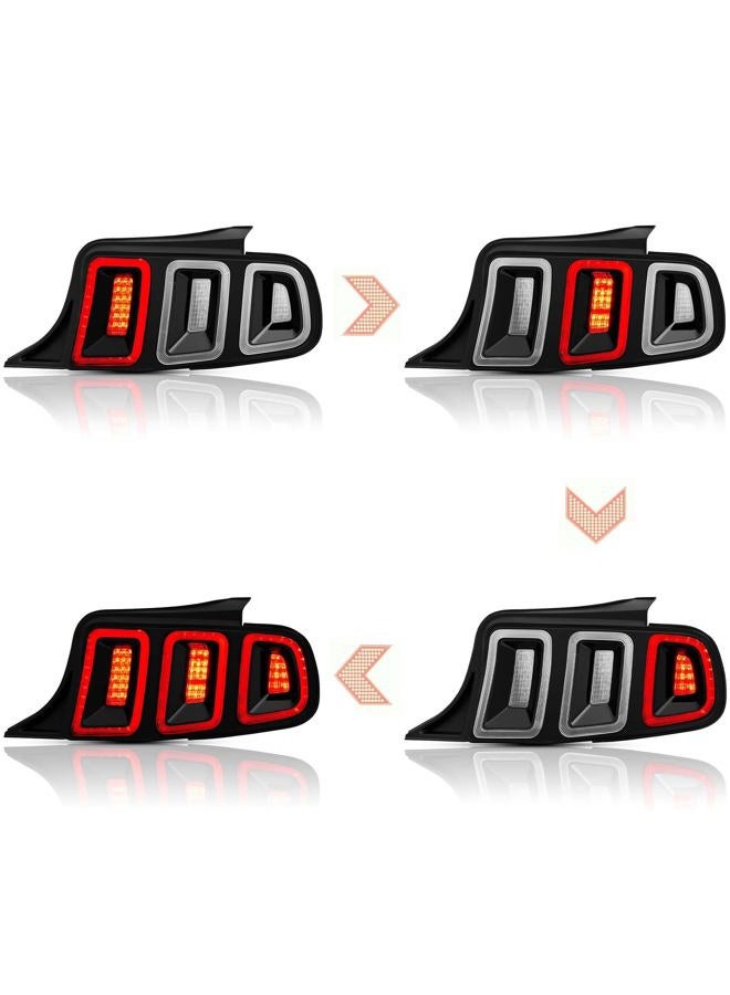 corkiauto مجموعة أضواء خلفية LED متوافقة مع فورد موستانج 2010 2011 2012 2013 2014، هيكل أسود عدسة شفافة - Image 3