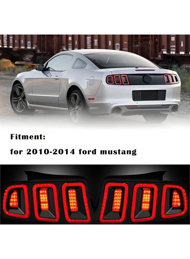 corkiauto مجموعة أضواء خلفية LED متوافقة مع فورد موستانج 2010 2011 2012 2013 2014، هيكل أسود عدسة شفافة - Image 2