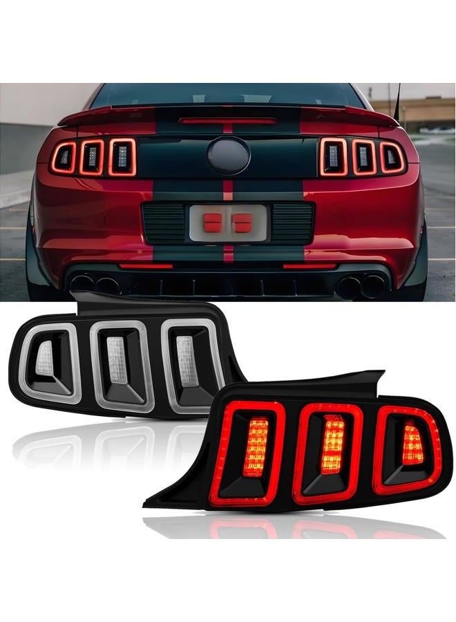 corkiauto مجموعة أضواء خلفية LED متوافقة مع فورد موستانج 2010 2011 2012 2013 2014، هيكل أسود عدسة شفافة - Image 1