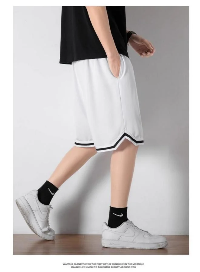 Take Two Men White Solid Knee-Length Shorts