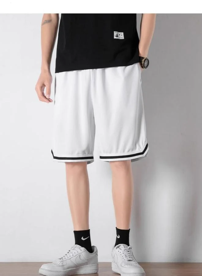 Take Two Men White Solid Knee-Length Shorts