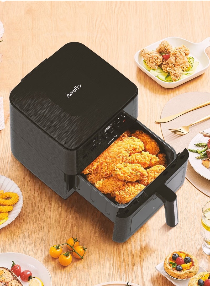 Aerofry Panoramic Glass View Digital Air Fryer - 6L, Large Capacity, Multi Functions with 360° High Speed Air Technology 6 L 1600 W KDF-681D black - Image 3