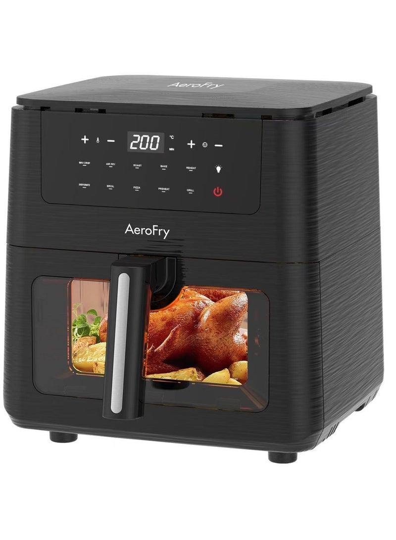 Aerofry Panoramic Glass View Digital Air Fryer - 6L, Large Capacity, Multi Functions with 360° High Speed Air Technology 6 L 1600 W KDF-681D black - Image 1