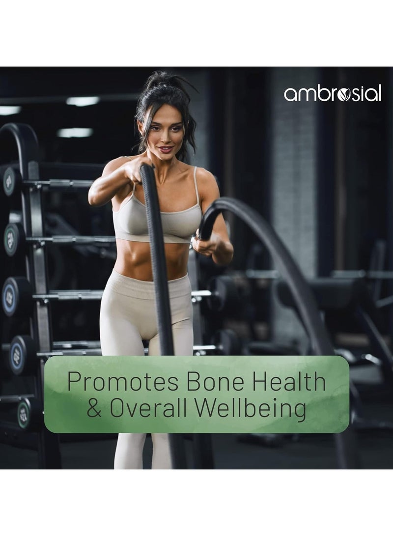 Ambrosial Calcium & Vitamin D Tablets | High Potency Calcium Supplement for Bone Health, Muscles & Teeth | High Strength Calcium Tablets (Pack of 2-120 Softgels) - Image 3