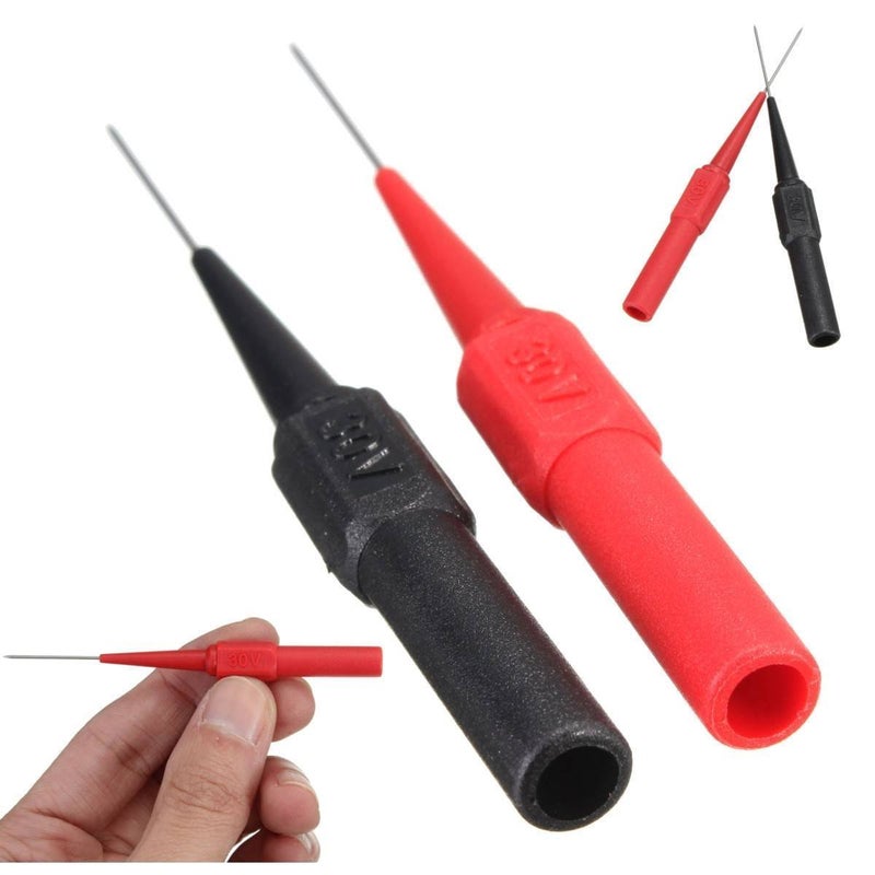 TestHelper TP161RDx5 Insulation Piercing Needle Non-destructive Pin Test Probes,4mm Banana Socket for Car Tester Red/Black - Image 5