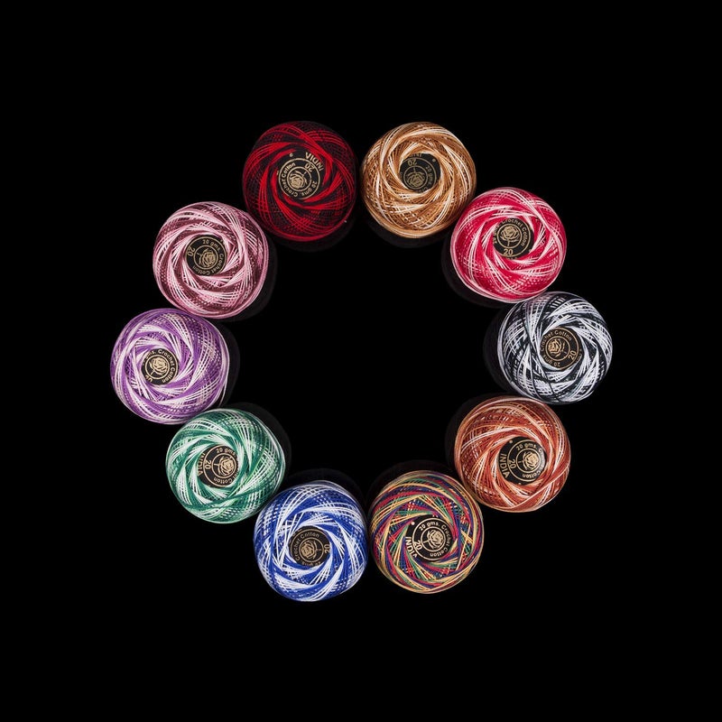 RSP Quality bit® Embroidery Material Crochet Mercer Cotton Thread Yarn for Knitting and Craft Making (10 Ball, Multicolor) - Image 3