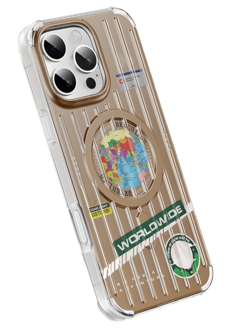 GREEN LION iPhone 16 Pro Max Magsafe Case Globe / Dual-Sided Coating / Comfortable Grip / Drop-Protection / Strong Magnets / Anti-Scratch Cover - Desert - Image 4