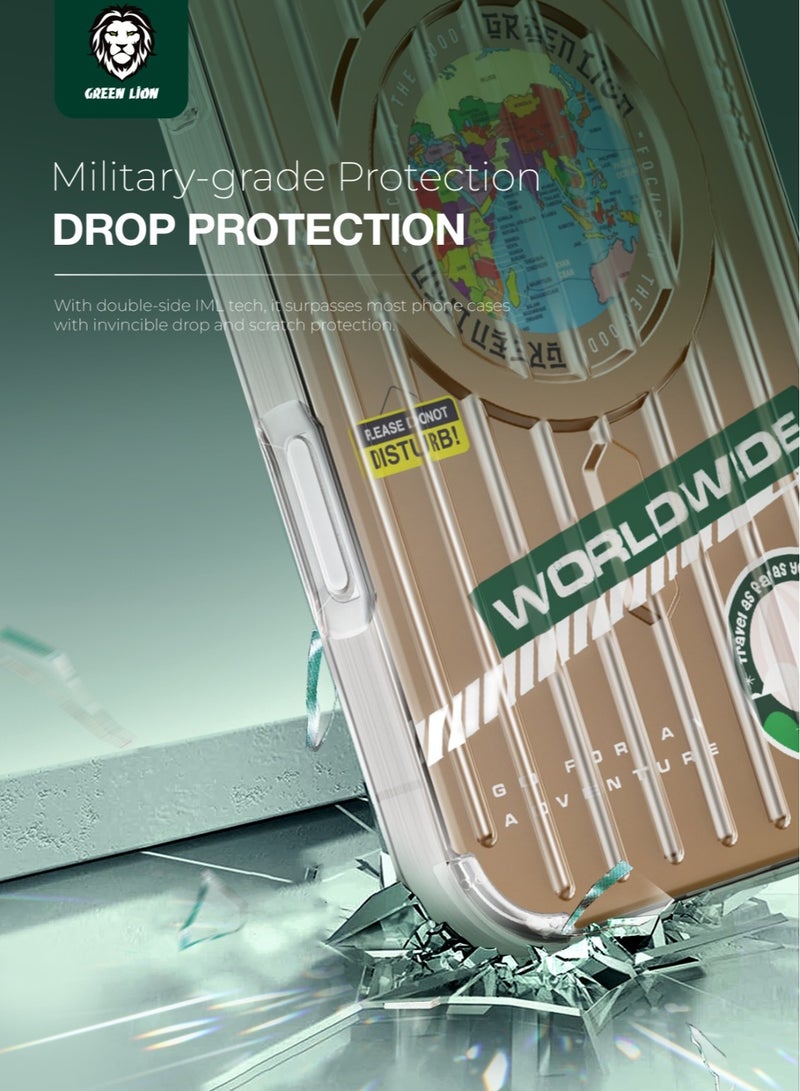 GREEN LION iPhone 16 Pro Max Magsafe Case Globe / Dual-Sided Coating / Comfortable Grip / Drop-Protection / Strong Magnets / Anti-Scratch Cover - Desert - Image 2