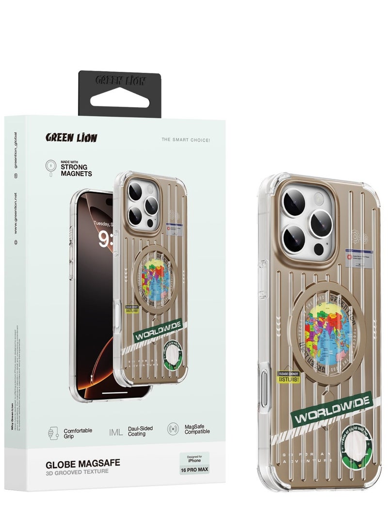 GREEN LION iPhone 16 Pro Max Magsafe Case Globe / Dual-Sided Coating / Comfortable Grip / Drop-Protection / Strong Magnets / Anti-Scratch Cover - Desert - Image 5
