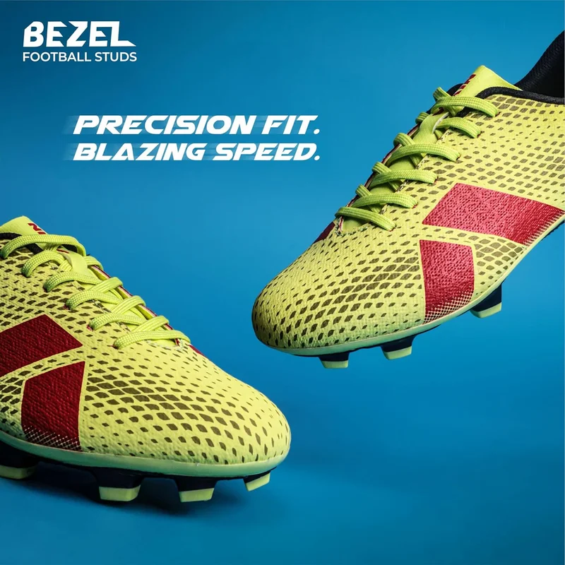 نيفيا Nivia Bezel Football Studs for Men - High Shear Dual Color TPU Sole with 3D Texture Upper for Soft & Hard Natural Grass