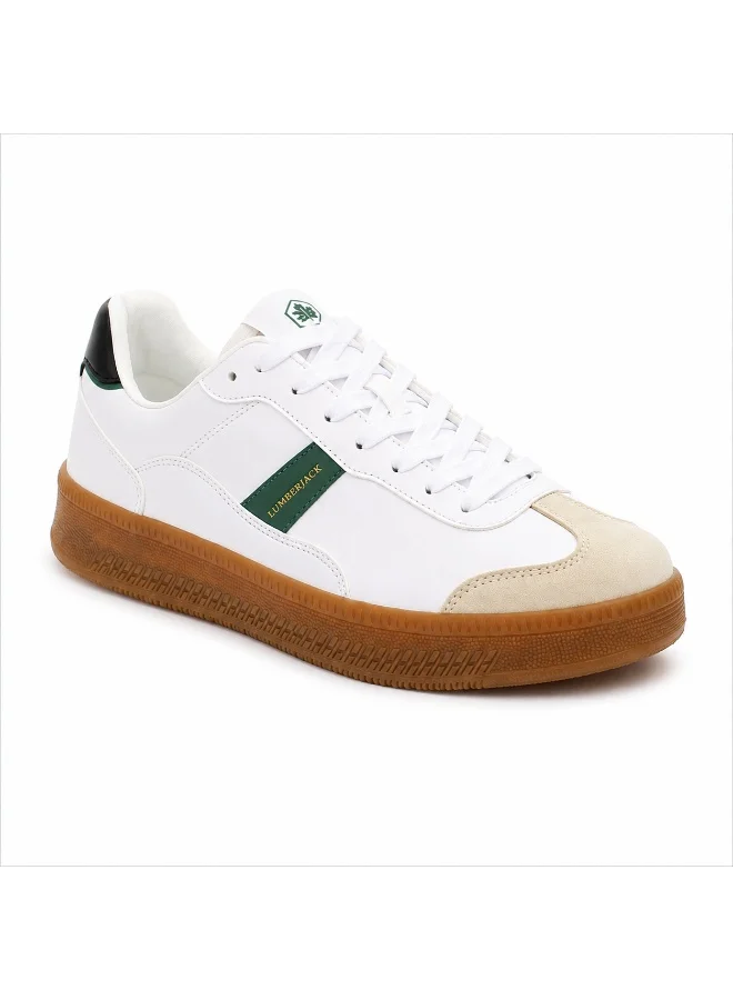 لامبرجاك Lumberjack Fofana Men’s Off-White Sneakers – Stylish Casual Lace-Up Shoes with Gum Rubber Sole, Comfortable Everyday Fashion Sneakers for Men