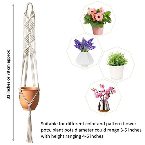 ecofynd Macrame Plant Hanger | Rope Flower Pot Holder for Indoor Outdoor Balcony Garden Wall (MWP5) - Image 2
