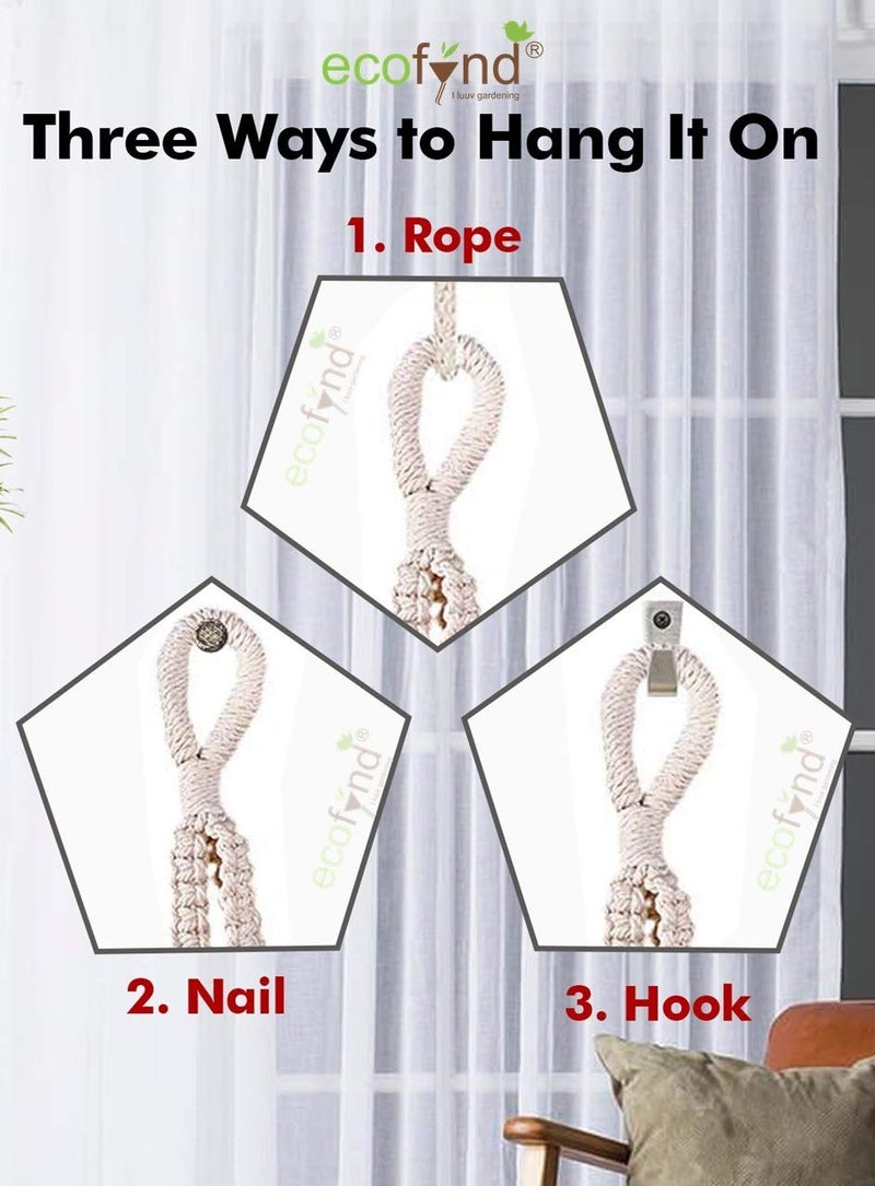 ecofynd Macrame Plant Hanger | Rope Flower Pot Holder for Indoor Outdoor Balcony Garden Wall (MWP5) - Image 5
