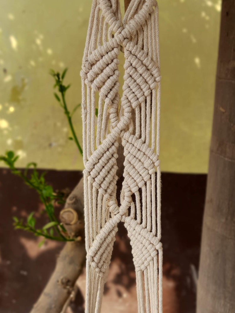 ecofynd Macrame Plant Hanger | Rope Flower Pot Holder for Indoor Outdoor Balcony Garden Wall (MWP5) - Image 3