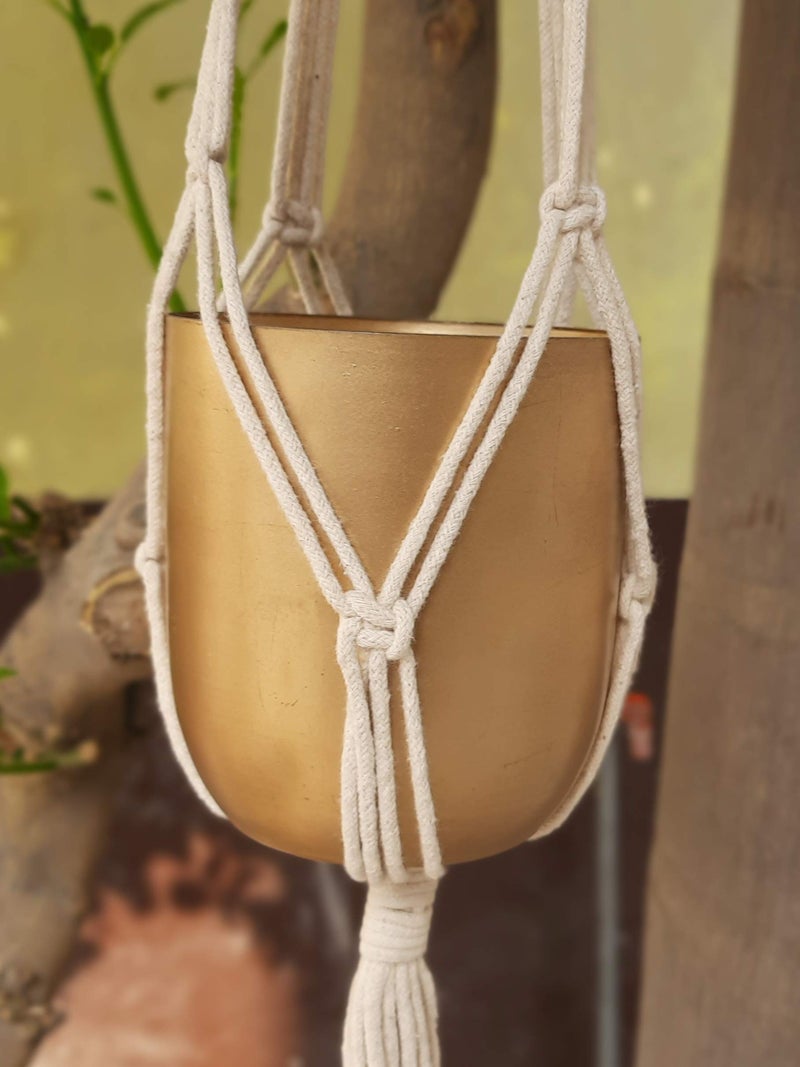 ecofynd Macrame Plant Hanger | Rope Flower Pot Holder for Indoor Outdoor Balcony Garden Wall (MWP5) - Image 4
