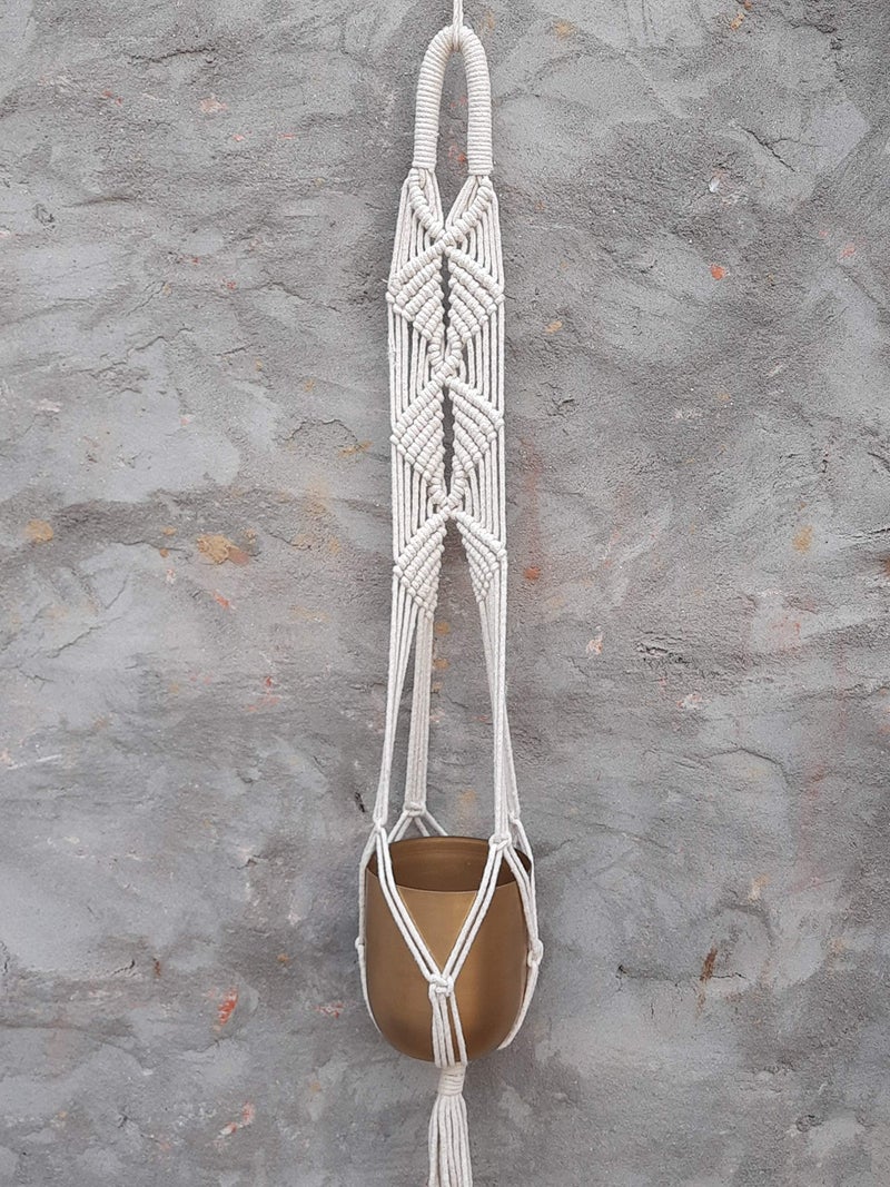 ecofynd Macrame Plant Hanger | Rope Flower Pot Holder for Indoor Outdoor Balcony Garden Wall (MWP5) - Image 1