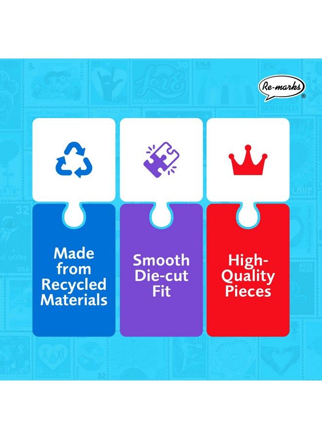 Re-Marks Love Letters Stamps Collage Puzzle, 1000 Piece Puzzle For All Ages - Image 5