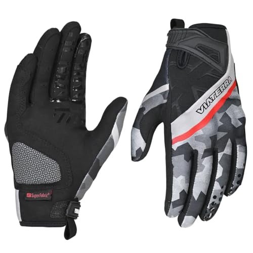 ViaTerra Roost V1 Offroad Trail Bike Riding Gloves | SAS-Tec Level 2 Knuckle Protector | Superior Grip | Mobile Friendly (Snow Camo, XXL) - Image 1