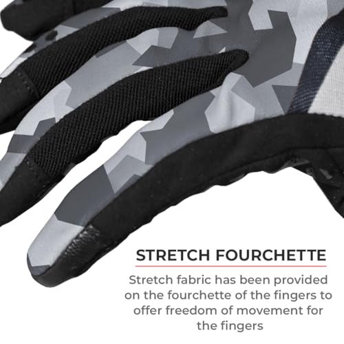 ViaTerra Roost V1 Offroad Trail Bike Riding Gloves | SAS-Tec Level 2 Knuckle Protector | Superior Grip | Mobile Friendly (Snow Camo, XXL) - Image 5