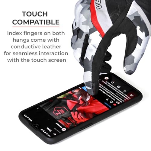 ViaTerra Roost V1 Offroad Trail Bike Riding Gloves | SAS-Tec Level 2 Knuckle Protector | Superior Grip | Mobile Friendly (Snow Camo, XXL) - Image 4