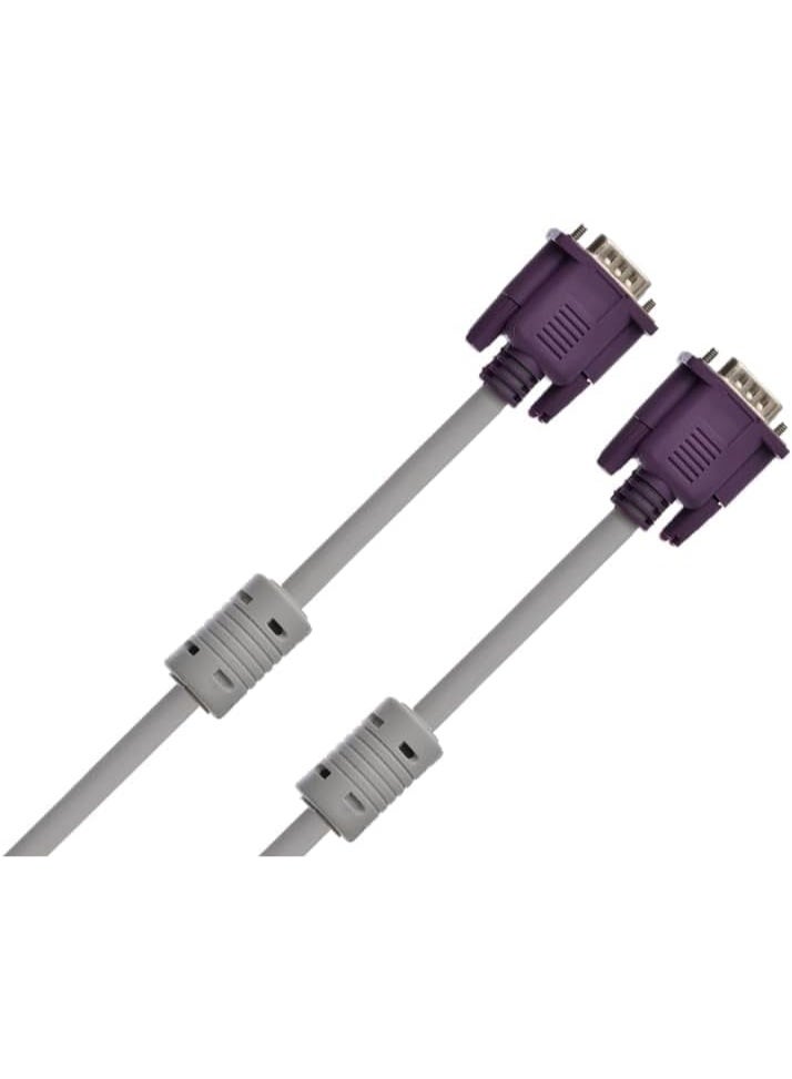 ابلس كابل VGA طراز AB-64V بطول 10 أمتار – كابل VGA رقمي فاخر (بنية 3+5) يتميز بقلب من النحاس الخالي من الأكسجين، ونقل إشارة عالي السرعة، وموصلات من نوع (ذكر-ذكر)، وتصميم دائري؛ مناسب لأجهزة الكمبيوتر والشاشات وأجهزة العرض (البروجيكتور) وأجهزة التلفزيون عالية الدقة (HDTV). - Image 3